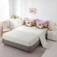 thumbnail image 3 of jejeloiu Lavender Flower Highland Cow 7 Pieces Bedding Comforter Set Kids,Dreamy Farm Print Full Bedding Set,Reversible, 3 of 7