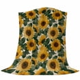 thumbnail image 6 of Sunflower Blanket Soft Cozy Warm Throw Blanket for Couch, Plush Fuzzy Flannel Fleece Blankets for Sofa, Summer Floral Botanical Watercolor Yellow Green Bed Blankets Lightweight Gifts for Men, 30"x40", 6 of 9