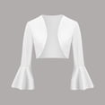 thumbnail image 1 of YUTK Veste en Jean pour Femmes, Veste Rétro à Manches Longues Évasée Ajustée en Tricot pour Femmes (Blanc, TG), 1 of 7