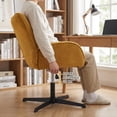 thumbnail image 4 of Silla FurnitureR Sillón Individual Moderna con rotación y elevación Amarillo, 4 of 7