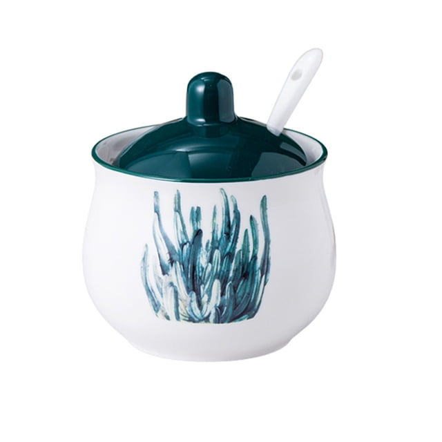 Qeeadeea Sugar Bowl With Lid, Sugar Storage Jar, Sugar Pot, Sugar Container Spice Jar, Sugar Salt Pot Seasoning Canister-e-200ml
