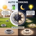 thumbnail image 6 of Ceevoo 8 Pack Solar Ground Lights Outdoor Waterproof, 8 LED Solar Powered in-Ground Disk Lights for Landscape Garden Walkway Pathway Yard Deck Lawn Patio, Warm White, 6 of 6