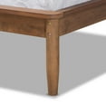 thumbnail image 6 of Baxton Studio Helsa Mid-Century Modern Dark Grey Fabric Upholstered and Walnut Finished Full Size Platform Bed, 6 of 10