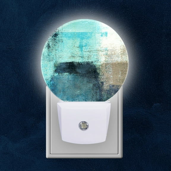 Night Light Plug into Wall,Dusk to Dawn Sensor Auto-On/Off for Bathroom, Hallway,Kids Room-Abstract Painting Of Blue And White Background