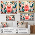 thumbnail image 4 of Designart "Tropical Harmony Pink Bear I" Animals Framed Wall Art - Modern Farmhouse Pink Bear Entryway Framed Wall Art Print, 4 of 6