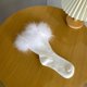 thumbnail image 4 of Calcetines de algodón acanalado YONGSHENG hasta la pantorrilla para mujer Kawaii con plumas peludas, 4 of 5