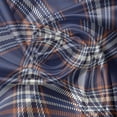 thumbnail image 5 of Ambesonne Checkered Window Valance, Abstract and Striped, 54" X 18", Night Blue Cinnamon, 5 of 5