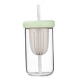 thumbnail image 4 of Abbracc Tasse à Bubble Tea pour Smoothies Gobelet en Verre avec Infuseur à Thé Café Glacé Réutilisable Vert 450 ml, 4 of 9