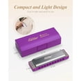 thumbnail image 3 of Eastar Major Blues Diatonic Harmonica 10 Holes C Key Beginner Harmonica for Kids Adults Students Purple, 3 of 7
