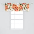 thumbnail image 2 of Flowers Vintage Window Valance, Retro Romance Vibes Rose Floral Design Watercolor Style Print, Curtain Valance for Kitchen Bedroom with Rod Pocket, 54" X 18", Vermilion Peacock Green, by Ambesonne, 2 of 2