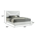 thumbnail image 4 of Blanca Modern Style LED Queen 4PC Bedroom Set Made With Wood in White, 4 of 18