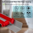 thumbnail image 2 of Vinyl Stair Nosing, Stair Edge Trim, Stair Edge Protector, Non-Slip Self Adhesive Stair Edge Protector Suitable for Indoor/Outdoor Stairs, Easy to Install, Non-Slip and Waterproof (Gray, 20FT), 2 of 7