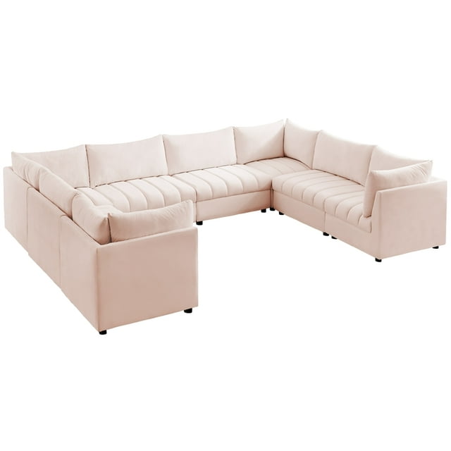 Meridian Furniture Jacob Sectionnel Modulaire en Velours Rose