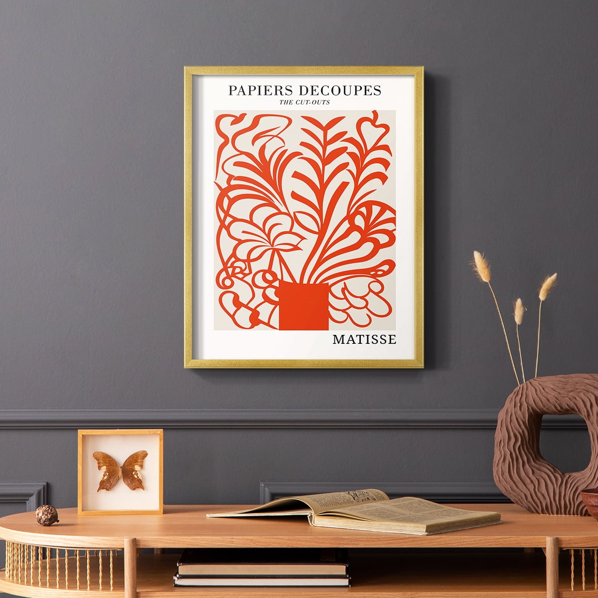 Matisse CDLXXVI in Gold Solid Wood Framed Print No Nail Hanging