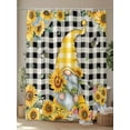 thumbnail image 4 of Fsddascl Gnomes Plaid Shower Curtain Set - Long 72" x 84" Washable Bathtub Curtain with 12 Hooks, Yellow Sunflower Farmhouse Bee Black Check Waterproof Fabric Stall Shower Curtains for Bathroom, 4 of 6