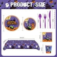 thumbnail image 2 of Halloween Party Supplies Decoration Tableware Set Serve for 24 Guests, Halloween Disposable Dinnerware Includes Plates, Napkin, Cup, Knife, Fork, Spoon, Straw, Banners, Tablecloth, 2 of 7
