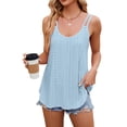 thumbnail image 3 of Womens Solid Color Round Neck Sleeveless Tank Top Basic Layering Undershirt Casual S, 3 of 9
