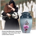 thumbnail image 3 of Cremation Urn Set – Blue Butterfly and Pink Flower Large 10-Inch Funeral Urn for Ashes Adult Male with Matching 3-Inch Keepsake – Ash Container for Women (10" 1 Pc, 3" 1 Pc), 3 of 8