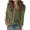 Army Green, variant on Womens Linen Long Sleeve Button Down Shirt Loose Fit Casual V-Neck Tops