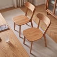 thumbnail image 2 of Solid Oak Dining Chairs Set of 2, Vintage Wooden Side Chairs for Farmhouse Kitchen or Restaurant,Natural Wood, 2 of 12