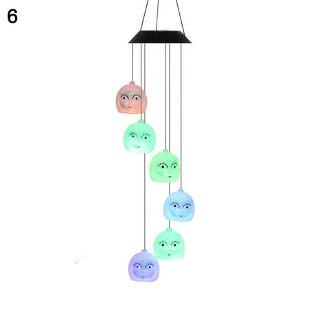 

LYU Horror Ghost Head Shape Wind Chime Light Halloween Style Practical Plastic Night Lamp for Home