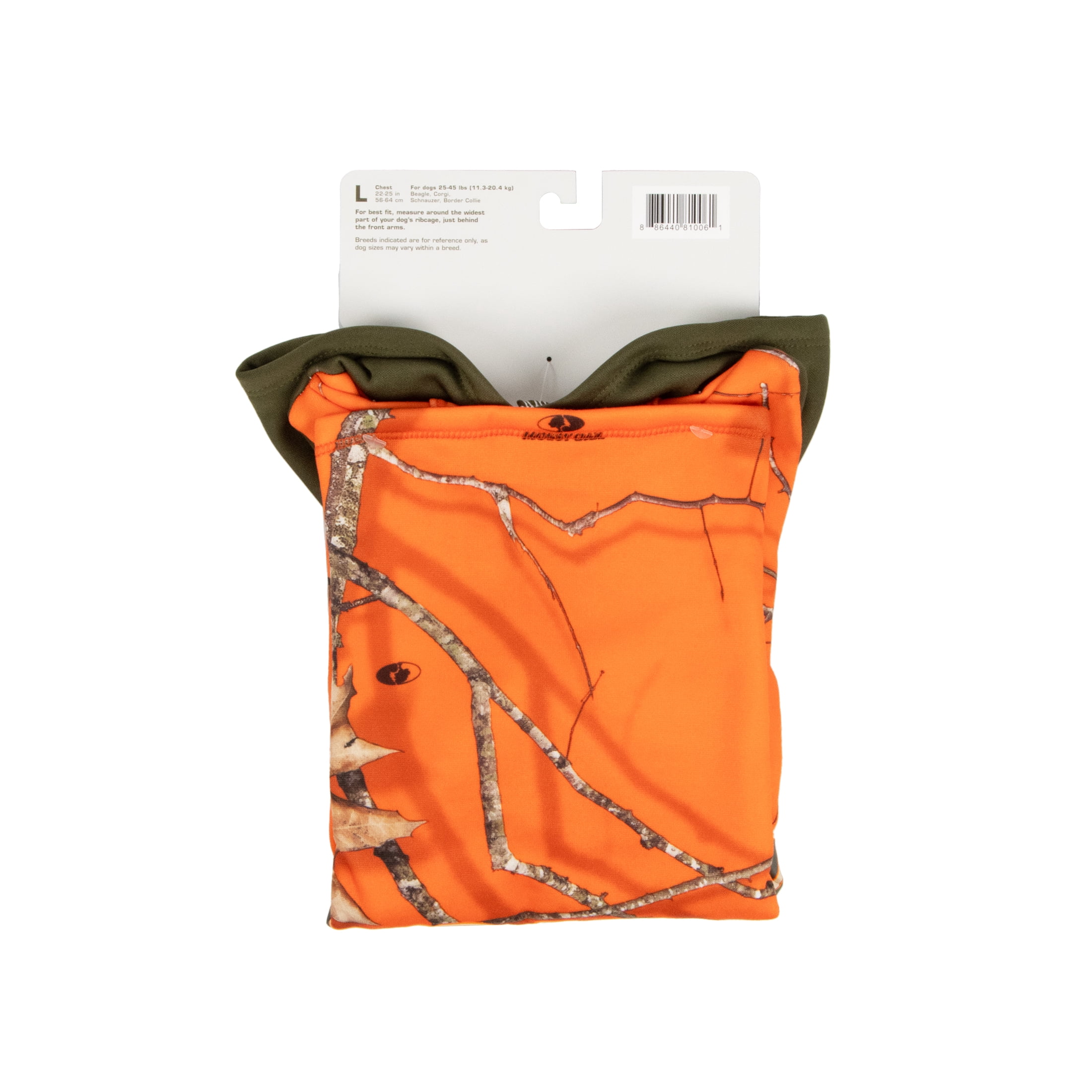 Mossy Oak Fall Dog Hoodie, Country Camo, Orange, Large