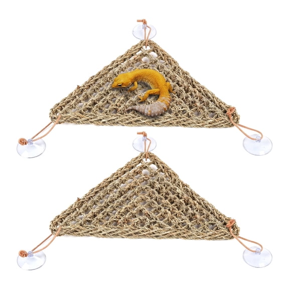 Reptile Lizard Bearded Dragon Tank Accessories Hammock Reptile Lounger Hermit Crab Climbing Toys Accessories 2 PCS