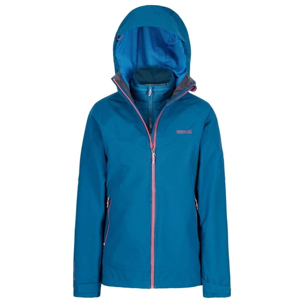 Regatta - Chaqueta modelo Wentwood III con capucha para mujer (Blanco papyrus/Rojo frambuesa) Regatta UTRG3730_P