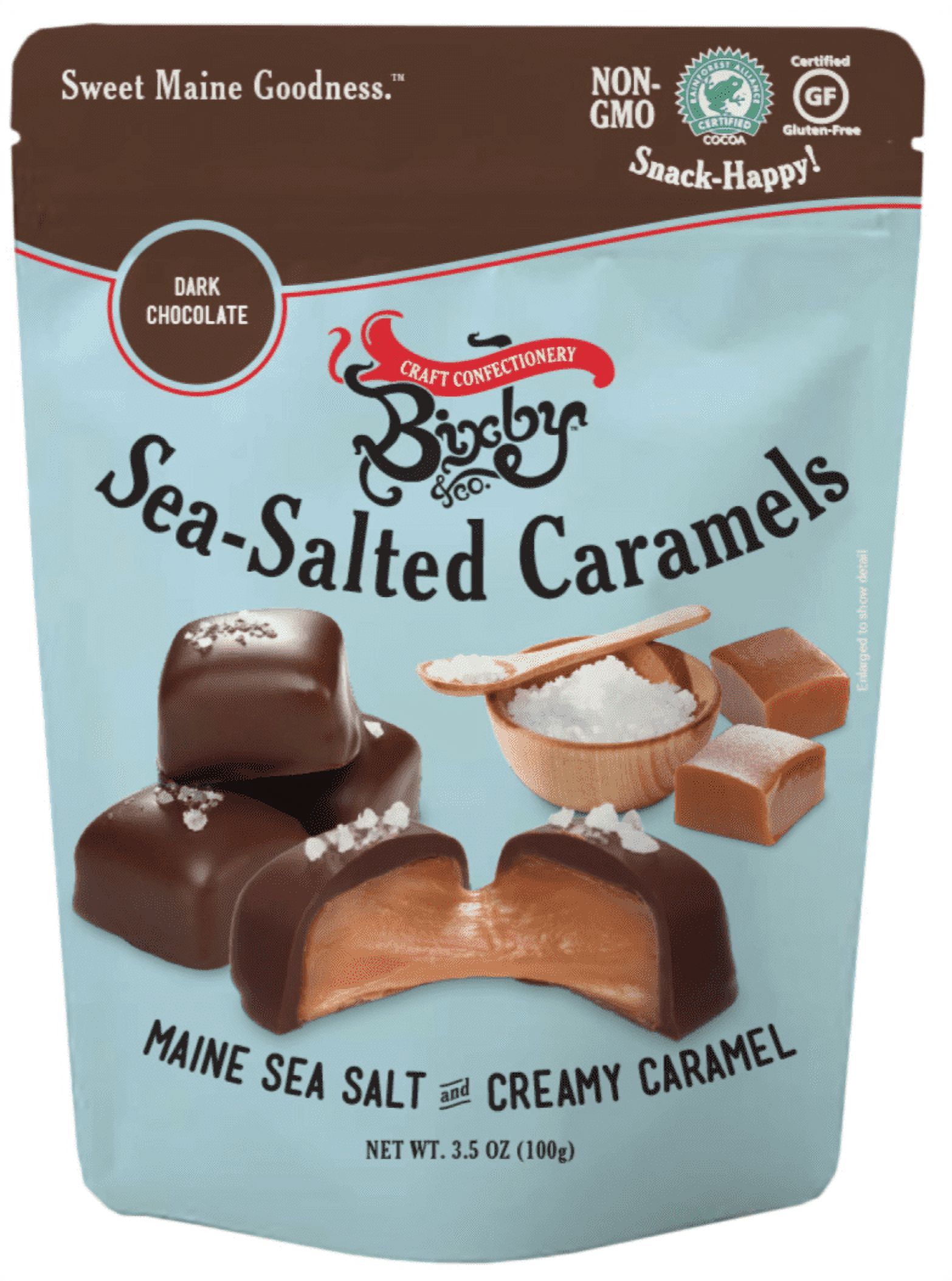 Bixby Chocolate Dark Chocolate Sea Salted Caramels Pieces 3.5 oz