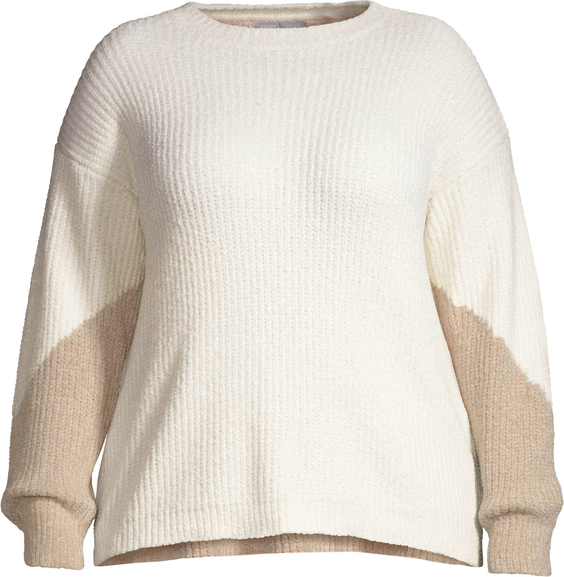 Heart & Crush Women's Plus Size Chenille Color Block Pullover - image 4 of 7