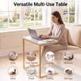 thumbnail image 3 of C Shaped End Table, Vintage Side Table for Couch, Laptop, Coffee, Snack, Sofa Side End Table C Shape for Living Room, 27"(H) x 19.7"(W) x 12.6"(D), Marble, 3 of 14