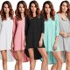 thumbnail image 2 of Top túnica larga para mujer, minivestido con dobladillo irregular y camiseta con cuello redondo Romacci Gris claro XXXXL, 2 of 6