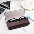 thumbnail image 6 of Abaima 4PCS Leather Glasses Case, Eyeglasses Case Hard Shell Lightweight Portable, Sunglasses Case Reading Hard Glasses Cases with Cleaning Cloth for Women Men, 6 of 7