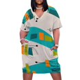 thumbnail image 2 of Mid-Century Modern Abstract Space Age Loose Pocket Dress dresses summer luxury dresses, 2 of 7