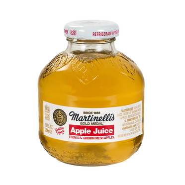 Martinelli’s 100% Apple Juice, 10 fl. oz, Smooth, Glass Bottle, Shelf Stable