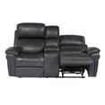 thumbnail image 5 of Sunset Trading Luxe Leather Reclining Loveseat with Power Headrest in Gray, 5 of 13