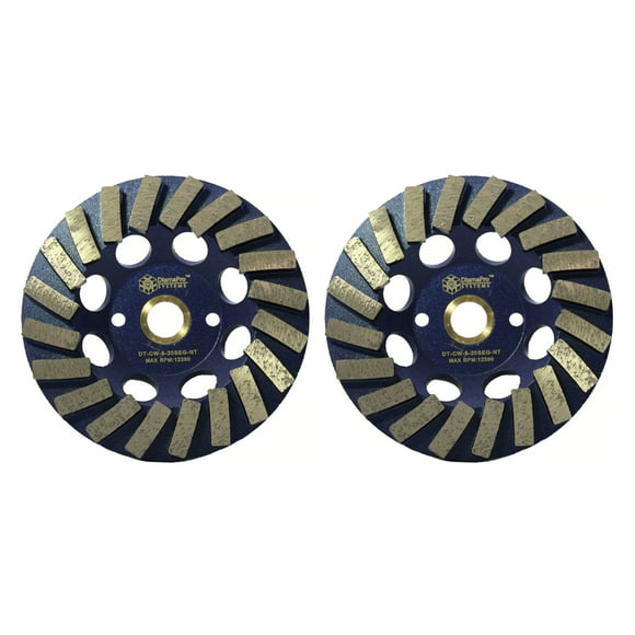 DiamaPro System NonThreaded 5" 20 Segment Turbo Grinding Cup Wheel (2 Pack)