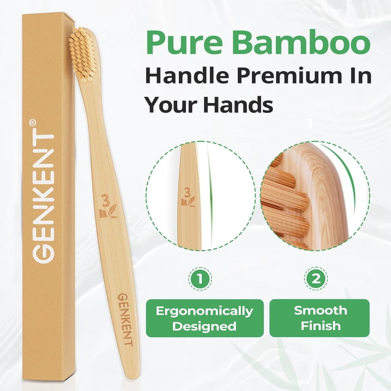 Genkent Bamboo Toothbrush, 12 Pack Ultra Soft Bristles photo 5