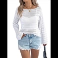thumbnail image 1 of Suéter Holgado Informal de Larga con Crochet para Mujer, Top de Punto Calado. L, 1 of 10