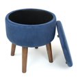 thumbnail image 4 of Humble Crew Sloan 16" Velour Round Storage Ottoman, Velvet Blue, 4 of 6