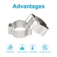 thumbnail image 4 of Uxcell 30 Pack 9-11mm Double Ear Hose Clamp, 304 Stainless Steel O Clip Crimp Rings, 4 of 7