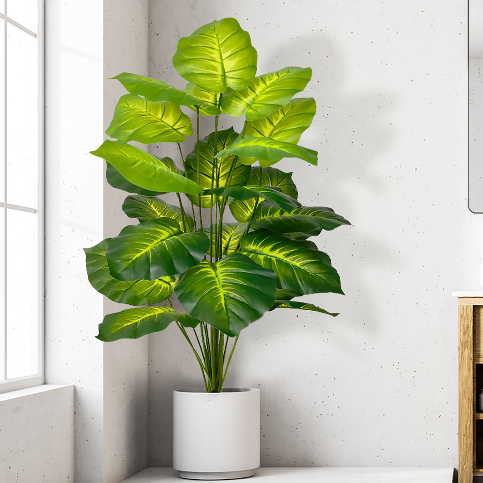 Artificial Plants Palm, Artificial Plants Tropical Leaves Faux Palm Plant, Plant Garden Decoration,For Home Garden Indoor Outdoor Decor Fake Greenery Tree （No flower pots）
