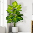 thumbnail image 4 of Artificial Ficus Tree with Natural Wood Trunk and Lifelike Leaves, Silk Fake Potted Tree with Wood Branches, Faux Tree for Office Home Decor, 4 of 9