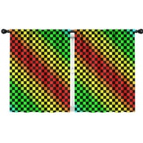 Blackout Kids Curtains,Rainbow Checkerboard Childrens Insulated Curtains Set Of 2,Bedroom Essentials,Toddler Room Decor 42"x54"(106x137cm)