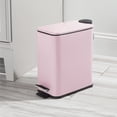 thumbnail image 2 of mDesign Slim Metal 1.3 Gallon Step Trash Can with Lid/Liner Bucket - Matte Blush, 2 of 7