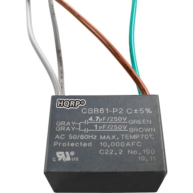 HQRP Capacitor fits Hampton Bay Ceiling Fan CBB61 4.7uf+1uf 4-Wire