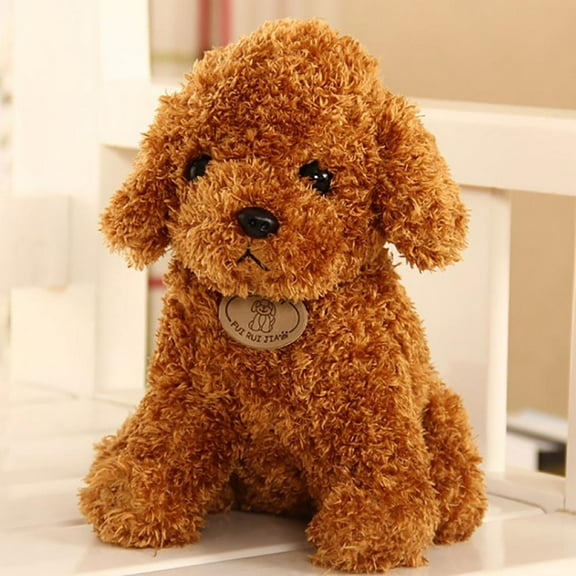 Plush Toy for Kids Toddler Stuffed Animal Puppy Dog - Adorable Poodle for Gifts, Ultra Soft & Realistic, 10 Inch/7Inch