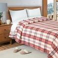 thumbnail image 6 of Tahoe Heavyweight Oversized Washable French Wool Plaid Twin Blanket, Red, 6 of 9