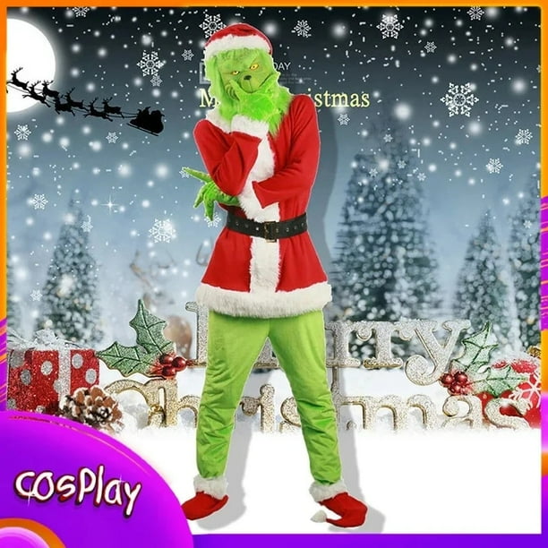 Disfraz de grinch verde de navidad vestimenta para cosplay ropa de comic de halloween ropa de carnaval accesorios regalos novedad de 2023
