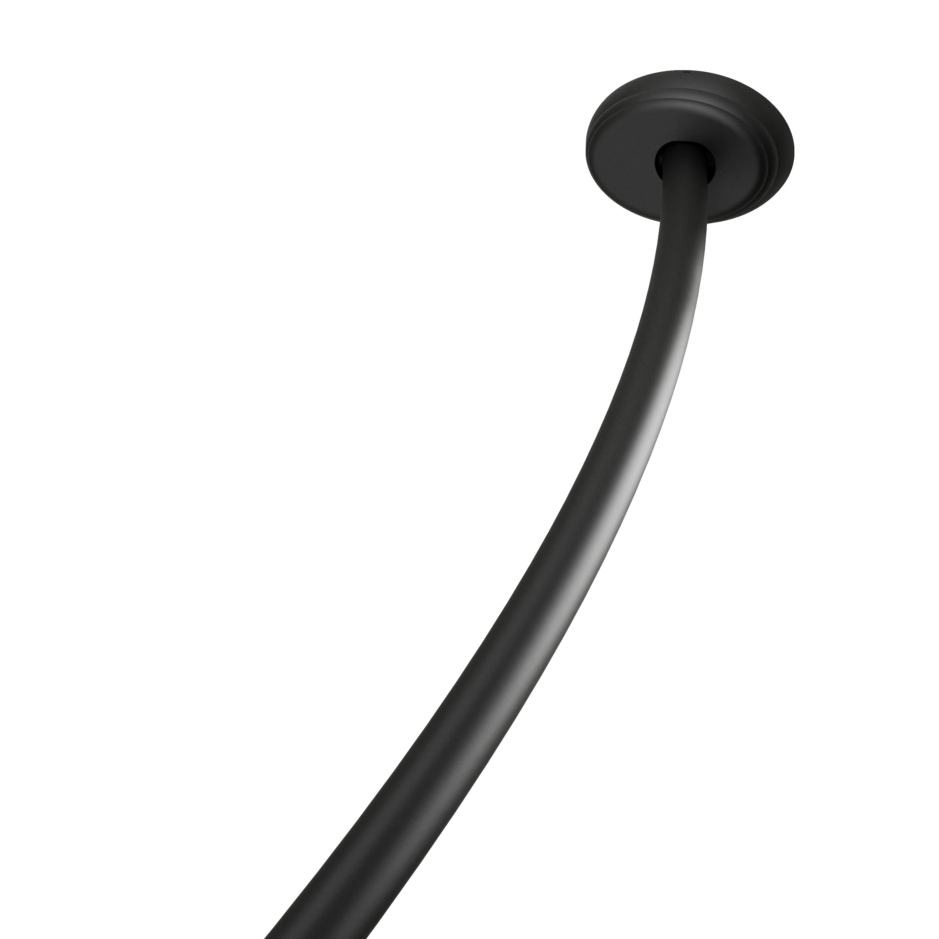 Better Homes & Gardens 50” to 72” Adjustable Tension or Wall-Mount Curved Shower Curtain Rod, Black